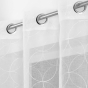 Voilage a oeillets 140 x 240 cm voile sablé brodé Olyympia Blanc
