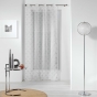 Voilage a oeillets 140 x 240 cm voile sablé brodé Olympia Gris
