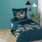 Pack parure de couette enfant 140x200 cm Alianor + drap housse 90x190 Bleu