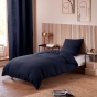 Housse de Couette 140 x 200 cm  + 1 Taie "Avy" en Gaze de Coton Bleu nuit