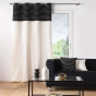 Lot de 2  Rideaux tamisant 140 x 240 cm coton recyclé + fils coupés Linechic Noir
