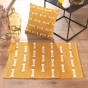 Tapis rectangle 50 x 80 cm coton tisse uni+fils coupes juline Jaune