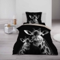 Pack parure de couette 140 x 200 cm 100% coton Coumba + drap housse 90 x 190 cm Blanc