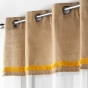 Voilage a oeillets 140 x 240 cm voile sablé + jute Malory Jaune