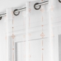 Panneau a oeillets 140 x 280 cm voile sable imprime metallise ariane Or Rose