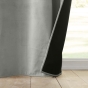 Lot de 2 Rideaux isolant thermique a oeillets 140 x 260 cm velours relief Polarchic Gris