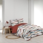 Housse de couette 240 x 220 cm polycoton  52 fils + 2 taies Vagueline rouge
