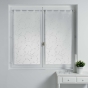 Paire droite passants 2 x 60 x 90 cm voile sable brode petite fleur Blanc/Blanc