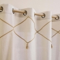 Rideau à Œillets Lacia - 140 x 240 cm - Polycoton Uni avec Détails en Jute et Pompons
