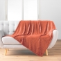 Plaid 125 x 150 cm flanelle relief unie nelia Terracotta