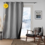 Lot de 2 Rideaux  à oeillets coupe froid 140 x 260 cm jacquard Polarine Gris