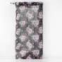 Panneau a oeillets 140 x 240 cm voile sable imprime velvet flower Noir