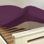 Drap housse 1 personne 90 x 190 cm uni 57 fils lina Myrtille