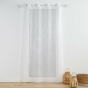 Voilage grande hauteur a oeillets 140 x 280 cm voile sablé brodé Galactee Blanc