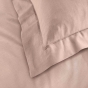 Taie d'oreiller 50 x 70 cm uni 57 fils lina  +point bourdon Rose