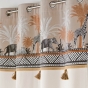 Rideau a oeillets 140 x 240 cm en coton + haut impirmé Keya lodge Taupe