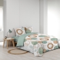 Housse de couette 260 x 240 cm coton 42 fils + 2 taies Bellaluna Blanc