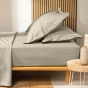 Drap housse Queen size 160 x 200 x 30 cm coton bio 57 fils Biolina Taupe