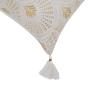 Coussin déhoussable avec pompons 45 x 45 cm – Polycoton imprimé métallisé Layoa