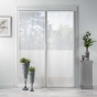 Paire droite passe tringle 2x70x200 cm voile sable fils chenille linahe Blanc