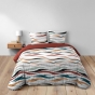 Parure 3 p. 240 x 220 cm polycoton  52 fils Vagueline Rouge