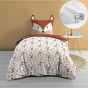 Pack housse de couette enfant 140 x 200 cm Renard + drap housse 90 x 190 Blanc