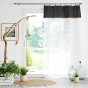 Lot de 2 Voilages à anneau 140 x 240 cm en polycoton sablé + jute Leana Noir