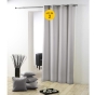Lot de 2 Rideaux unis oeillets metal 140 x 260 cm polyester uni Essentiel Gris