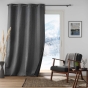 Lot de 2 Rideaux  à oeillets coupe froid 140 x 260 cm jacquard Polarine Anthracite