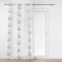 Voilage grande hauteur 140 x 280 cm voile sablé brodé Palmaris Gris