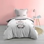 Pack parure de couette enfant Dring 140 x 200 cm + drap housse 90 x 190 x 30 Blanc