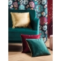 Coussin déhoussable 45 x 45 cm velours brillant bicolore Noria Ocre