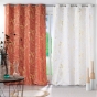 Lot de 2  Rideaux tamisant à oeillets 140 x 260 cm Imprimé métalillisé Belflor Terracotta/Or