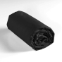 Drap housse 2 personnes 180 x 200 cm uni 57 fils lina Noir