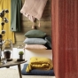 Parure de lit 260 x 240 cm double gaze coton uni 57 fils Angelia Sauge