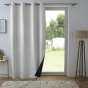 Rideau thermique phonique 140 x 260 cm 100% occultant/velours relief shadow Perle
