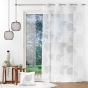 Voilage a oeillets 140 x 280 cm voile sablé imprimé Esquisse Blanc