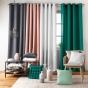 Rideau grande hauteur 140 x 280 cm polyester uni Essentiel Emeraude
