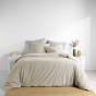Housse de couette 240 x 220 cm coton lavé 57 fils Linette Beige