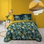 Pack parure de couette guinea vert 240 x 220 cm + drap housse 140 x 190 x 30 cm Jaune