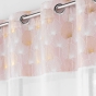 Lot de 2 Voilages 140 x 240 cm voile sablé + haut velours Clairine Rose