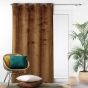 Lot de 2 Rideaux occutant 140 x 240 cm en velours relief Analia Camel