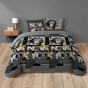 Pack parure de couette 240 x 220 cm Bigcity + DH 140x190 cm Gris