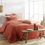 Parure de lit 140 x 200 cm double gaze coton uni 57 fils Angelia Rose