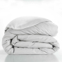 Housse de couette 2 personnes 240 x 220 cm uni 57 fils lina Blanc