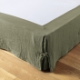 Cache-sommier gaze de coton 90 x 190 cm Gaia romarin
