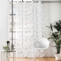 Lot de 2 Voilages a oeillets 140 x 240 cm voile sablé  imprimé metallisé Edelia Argent