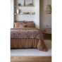 Bout de lit 90 x 200 cm double gaze de coton imprimée capucine Camel