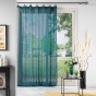 Lot de 2 Voilages à anneaux 140 x 240 cm voile tissé Linka Bleu
