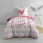 Pack parure de couette enfant 140x200 cm Lolove + drap housse 90 x 190 x 30 Blanc